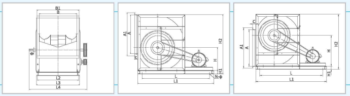 XFM后傾高壓雙進風套裝風機外觀尺寸1 XFM后傾高壓雙進風套裝風機外觀尺寸1